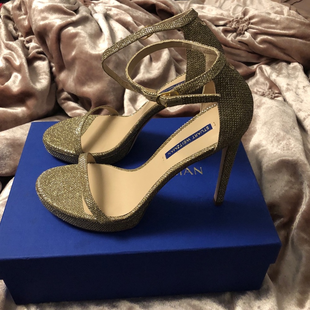 Stuart Weitzman Nudist Disco Heeled Sandals